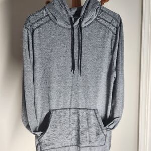 BKE Lightweight Gray/White Stripe Hoodie – Size Large